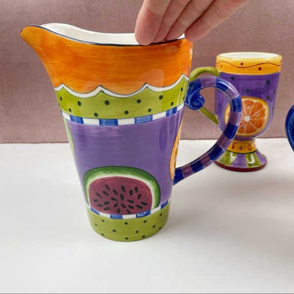 Milson & Louis Colorful Fruit Pitcher and Mugs - Picture 3 of 12